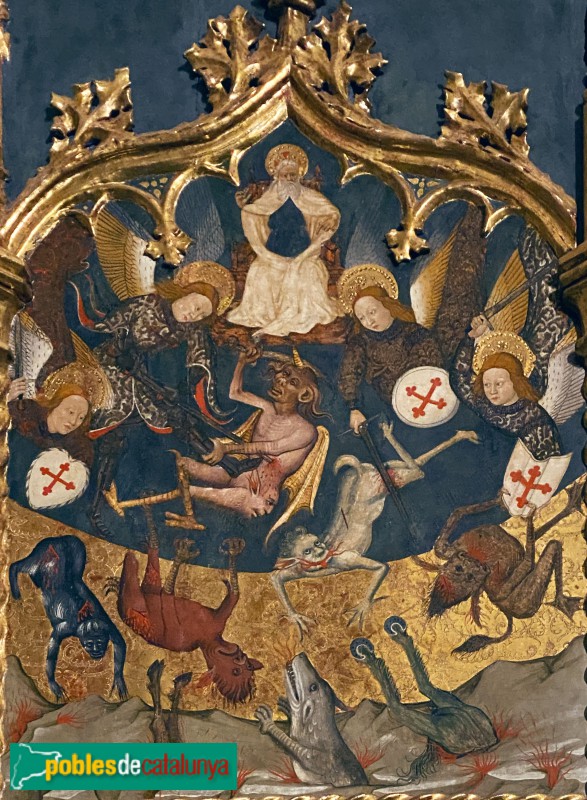Terrassa - Retaule de Sant Miquel. Lluita dels àngels i els dimonis