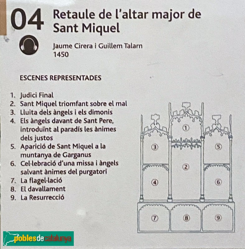 Terrassa - Retaule de Sant Miquel. Cartell in situ