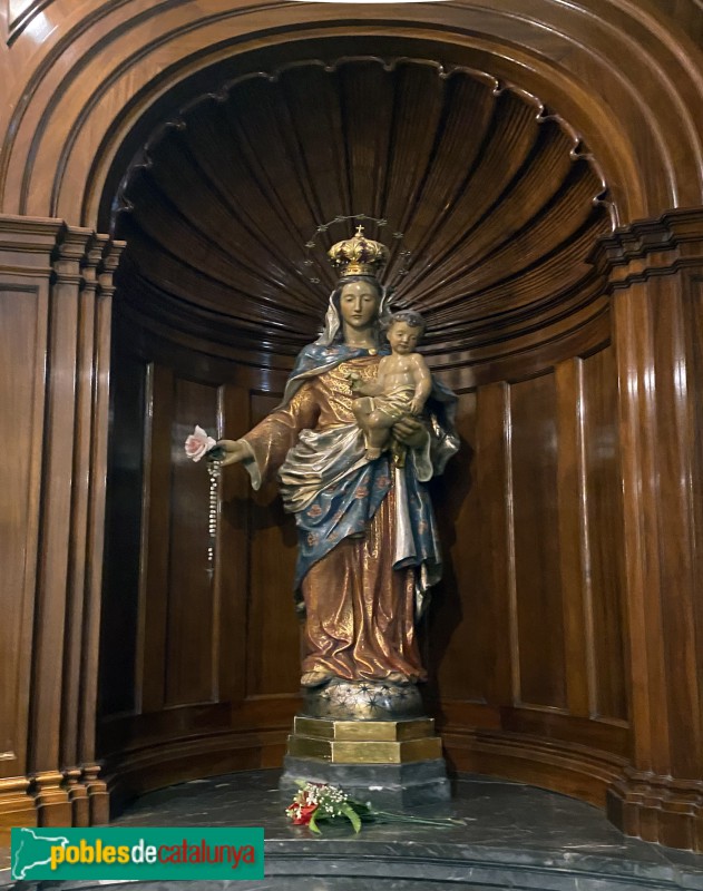 Altar de la Mare de Déu del Roser (Joan Padrós, 1949) (Foto: Albert Esteves, 2022) Altar de la Mare de Déu del Roser (Joan Padrós, 1949)