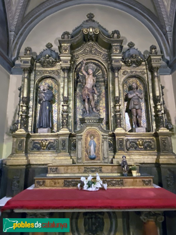 Altar de Sant Sebastià (Projecte, Joan Amigó, 1945) (1) (Foto: Albert Esteves, 2022) Altar de Sant Sebastià (Projecte, Joan Amigó, 1945) (1)