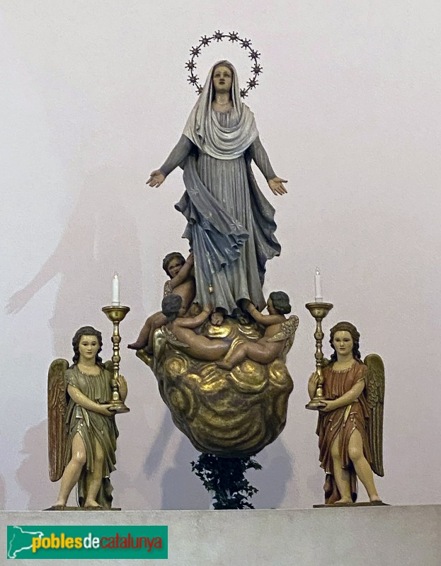 Imatge de la Verge a l'Altar Major, obra de Frederic Marès, 1947