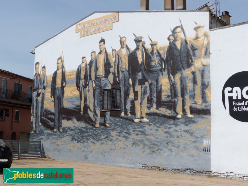 Calldetenes - Mural <i>Instrucció a la reraguarda</i>