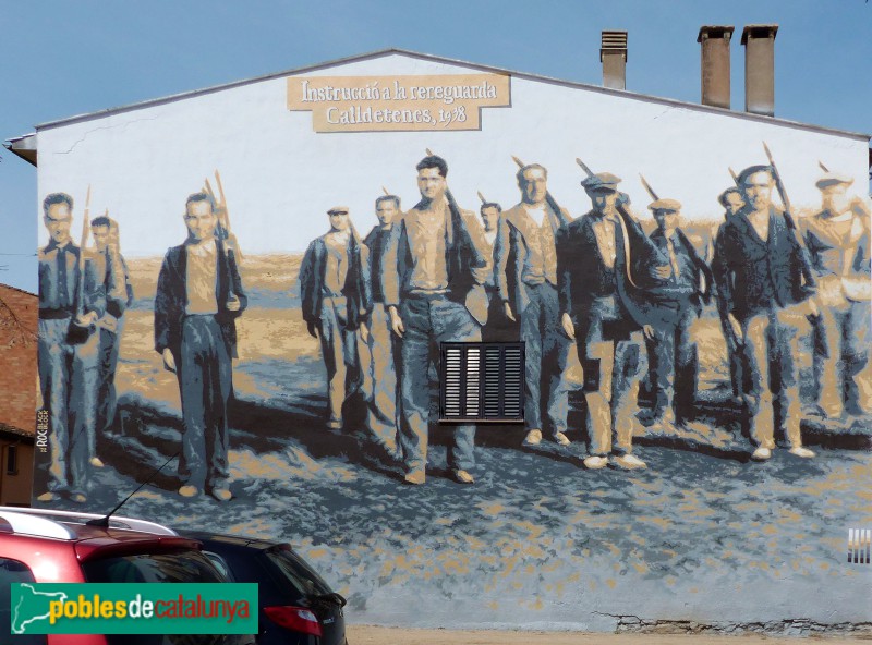 Calldetenes - Mural <i>Instrucció a la reraguarda</i>