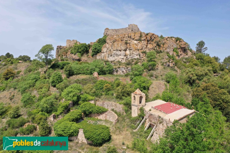 El Pont d'Armentera - Església de Sant Llorenç de Selmella, amb el castell al fons