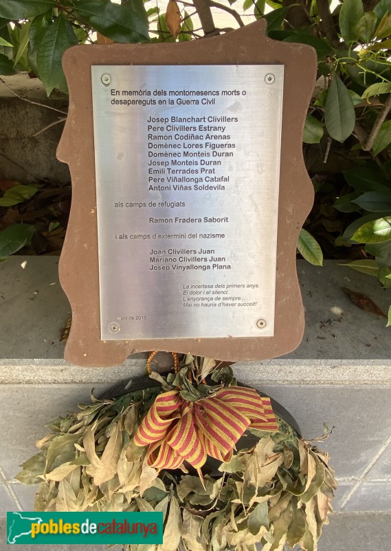 Montornès del Vallès - Escultura en homenatge als desapareguts a la Guerra Civil