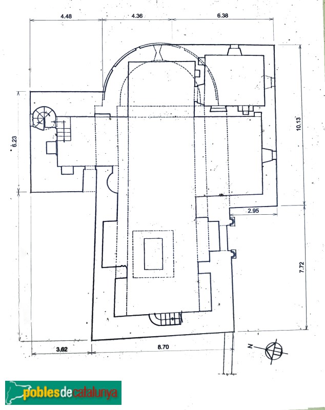 Vic - Església de Sant Martí de Sentfores. Planta