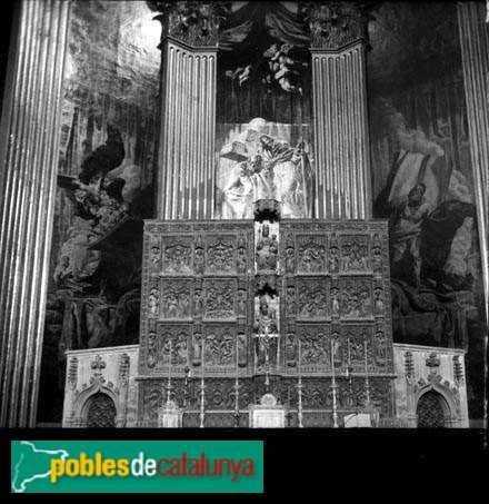 Vic - Catedral de Sant Pere. Retaule major (Foto: Carles Fargas -Arxiu fotogràfic Centre Excursionista de Catalunya-, 1927) Vic - Catedral de Sant Pere. Retaule major