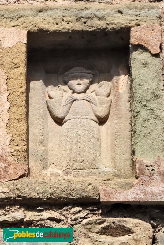 Vic - Muralla. Relleu de Sant Francesc d'Assís