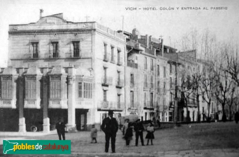 Vic - Hotel Colón. Edifici original (postal antiga)