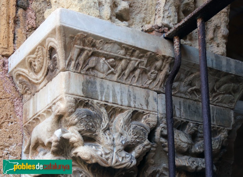 Tarragona - Catedral. Capitell de la processó de les rates