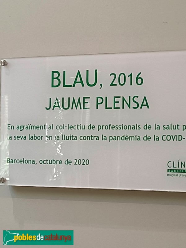 Barcelona - Hospital Clínic. Escultura <i>Blau</i> (Hospital Clínic)