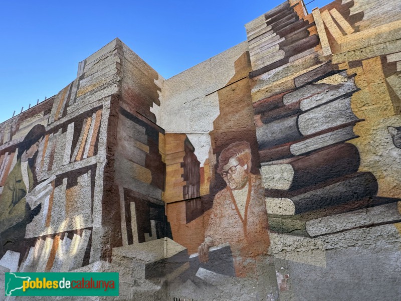 Igualada - Mural d'homenatge a les llibreries (Foto: Albert Esteves, 2022) Igualada - Mural d'homenatge a les llibreries