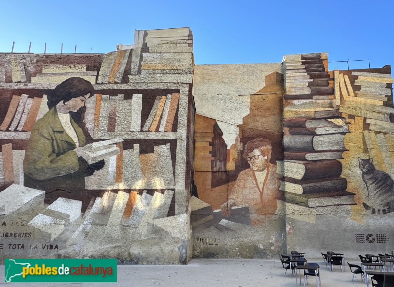 Igualada - Mural d'homenatge a les llibreries