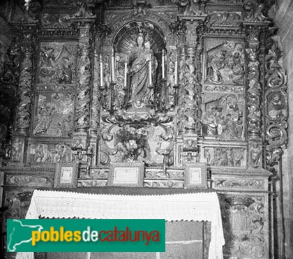 Les Franqueses del Vallès - Església de Sant Mamet de Corró d'Amunt. Altar del Roser (Foto: <i>Marcel·lí Gausachs -Arxiu fotogràfic Centre Excursionista de Catalunya-</i>, 1915-30) Les Franqueses del Vallès - Església de Sant Mamet de Corró d'Amunt. Altar del Roser