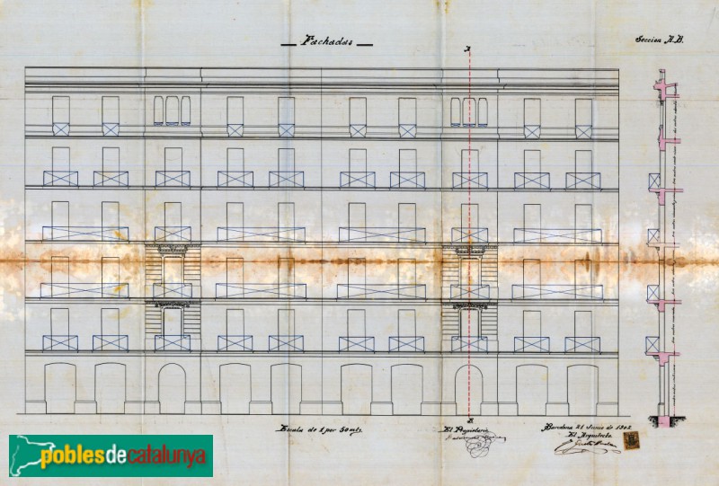 Barcelona - Diputació, 135. Plànol. Arxiu Municipal Contemporani de Barcelona