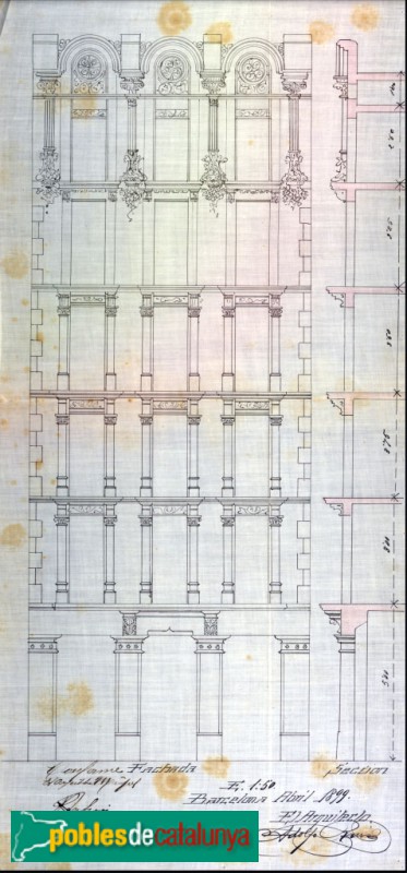 Barcelona - Aribau, 130 (Plànol: Arxiu Municipal Contemporani de Barcelona)