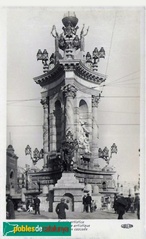 Barcelona - Font de la plaça Espanya. Postal antiga