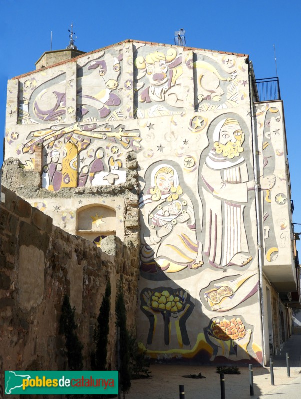 Linyola - Mural <i>El Pessebre</i>