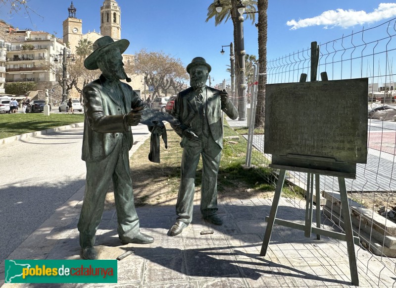 Sitges - Monument a Santiago Rusiñol i Ramon Casas (Foto: Albert Esteves, 2023) Sitges - Monument a Santiago Rusiñol i Ramon Casas