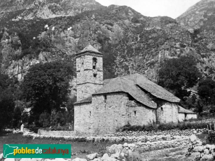 Barruera - Església de Sant Feliu. Postal de 1935