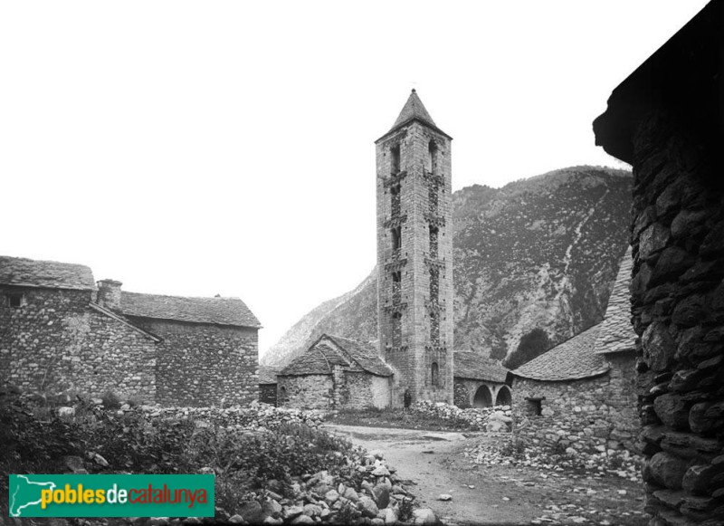 Església de Santa Eulàlia d'Erill la Vall (Foto: <i>Lluís M. Vidal -Arxiu Fotogràfic Centre Excursionista de Catalunya-</i>, 1891) Església de Santa Eulàlia d'Erill la Vall