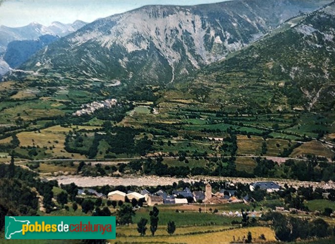 Panoràmica de Senet de Barravés. Postal antiga