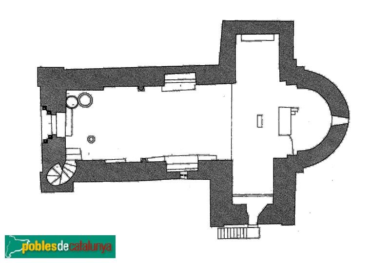 Cóll - Església de Santa Maria. Planta