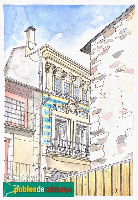 Llívia - Can Marcel·lí. Dibuix de Xavier Solsona
