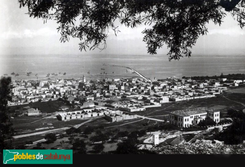 Panoràmica de La Ràpita. Postal antiga