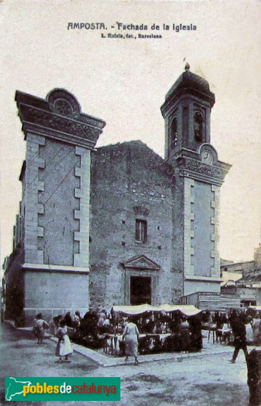 Amposta - Església de Santa Maria. Postal antiga Amposta - Església de Santa Maria. Postal antiga