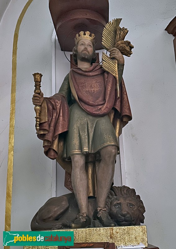 Amposta - Església de Santa Maria. Sant Senen, escultura de Soriano-Montagut (Foto: Albert Esteves, 2023) Amposta - Església de Santa Maria. Sant Senen, escultura de Soriano-Montagut