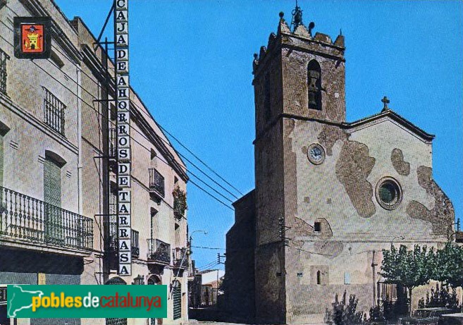 Castellbisbal - Església de Sant Vicenç. postal antiga