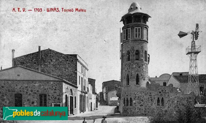 Llinars del Vallès - Torre Mateu (La Miranda). Postal antiga