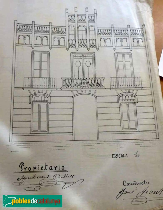 Llinars del Vallès - Casa Montserrat Cullell. Plànol (Arxiu Municipal)