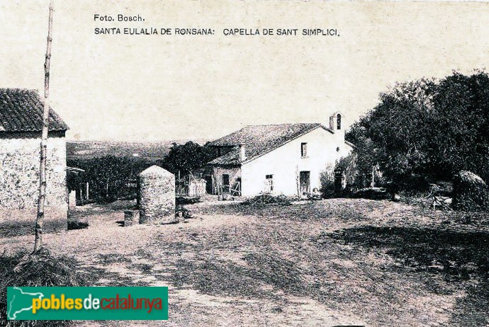 Santa Eulàlia de Ronçana - Capella de Sant Simplici. Postal antiga Santa Eulàlia de Ronçana - Capella de Sant Simplici. Postal antiga