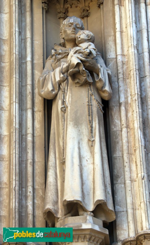 Vilafranca del Penedès - Basílica de Santa Maria. Portada. San Antoni de Pàdua