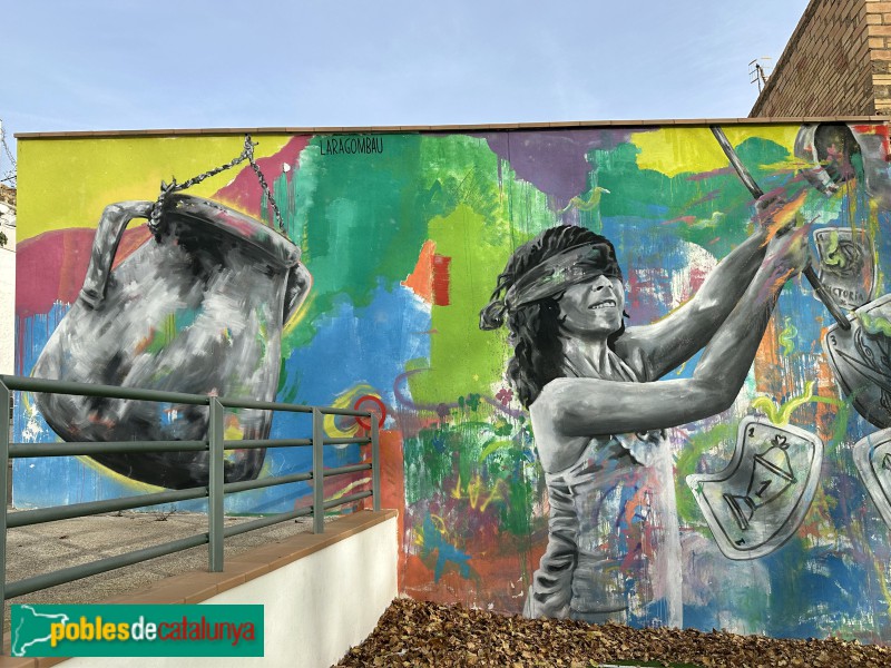 La Galera - Mural <i>Jocs tradicionals</i> (Foto: Albert Esteves, 2023) La Galera - Mural <i>Jocs tradicionals</i>