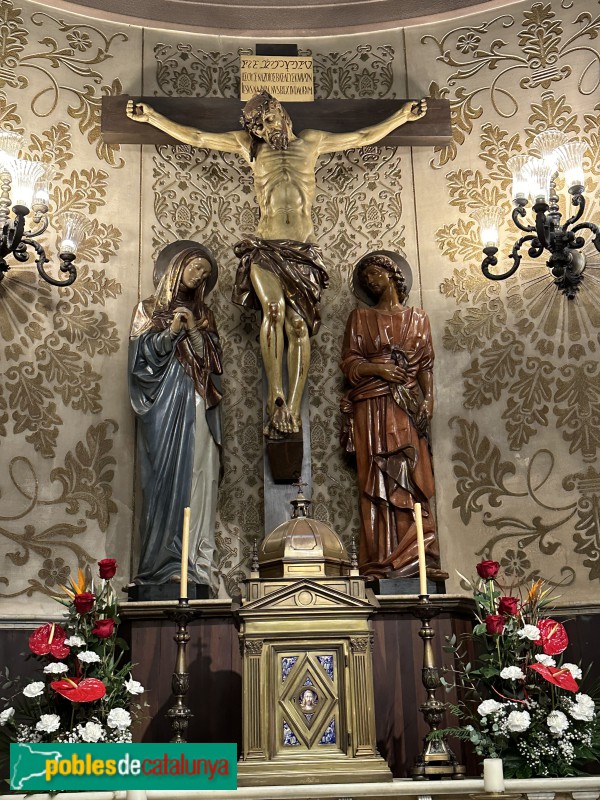 Vilafranca del Penedès. Basílica de Santa Maria. Capella del Santíssim. Grup escultòric (Foto: Albert Esteves, 2024) Vilafranca del Penedès. Basílica de Santa Maria. Capella del Santíssim. Grup escultòric