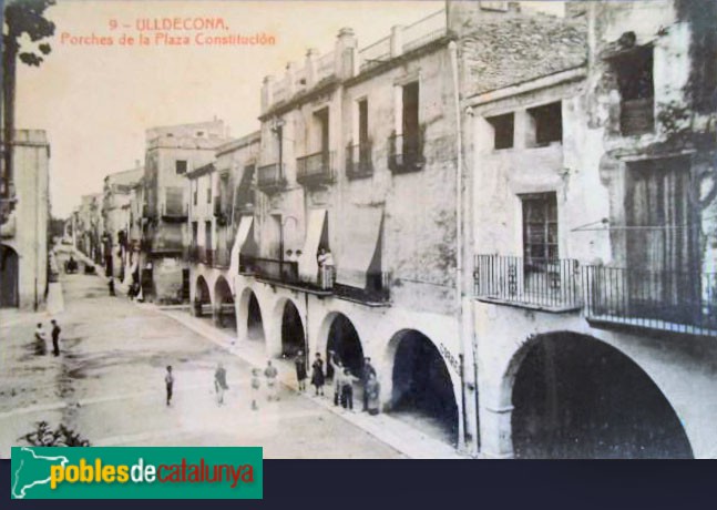 Ulldecona - Porxos de la plaça de l'Església. Postal antiga Ulldecona - Porxos de la plaça de l'Església. Postal antiga