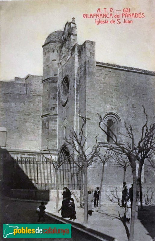 Vilafranca del Penedès - Església de Sant Joan Baptista. Postal antiga