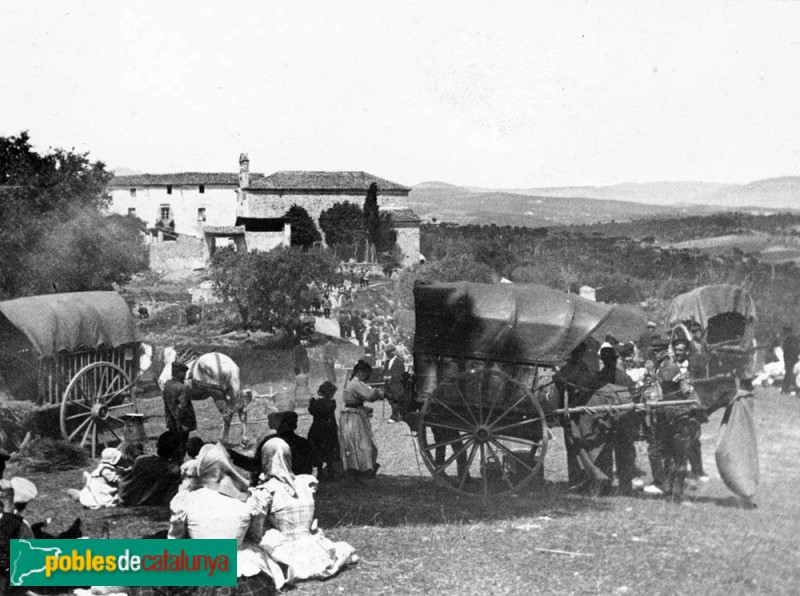 Lliçà d'Amunt - Capella de Sant Valerià - Grup de carros a l'aplec de Sant Valerià