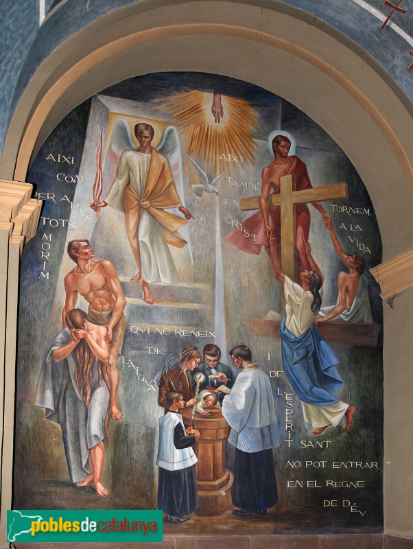 Constantí - Església de Sant Feliu. Pintures del baptisteri (Foto: <i>Glòria Català</i>, 2016) Constantí - Església de Sant Feliu. Pintures del baptisteri