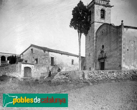 Lliçà de Vall - Església de Sant Cristòfol (Foto: <i>Jaume Oliveras -Arxiu Fotogràfic Centre Excursionista de Catalunya-</i>, 1900-1936) Lliçà de Vall - Església de Sant Cristòfol