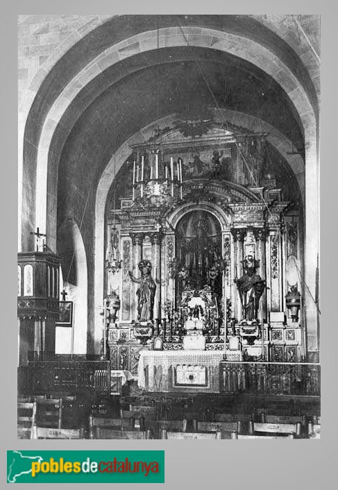 Sant Esteve de Palautordera - Església de Sant Esteve. Altar desaparegut (Foto: <i>Antoni Gallardo -Arxiu Fotogràfic Centre Excursionista de Catalunya-</i>, 1878-1914) Sant Esteve de Palautordera - Església de Sant Esteve. Altar desaparegut