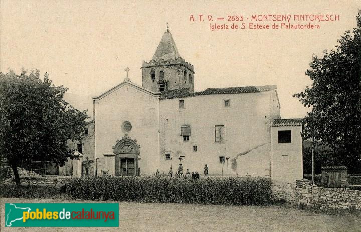 Sant Esteve de Palautordera - Església de Sant Esteve. Postal antiga