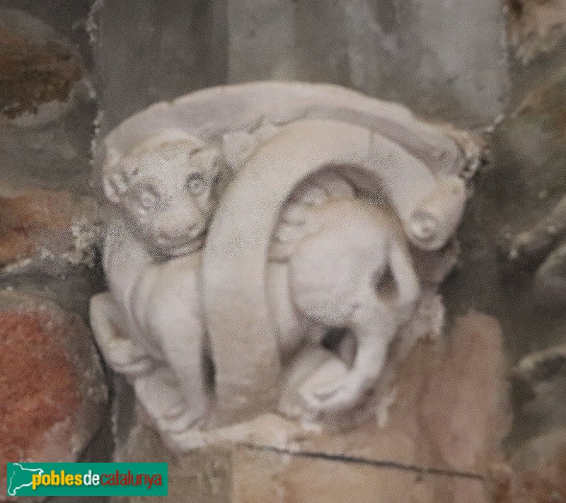 Sant Esteve de Palautordera - Església de Sant Esteve. Mènsula esculpida (Foto: Albert Esteves, 2024) Sant Esteve de Palautordera - Església de Sant Esteve. Mènsula esculpida