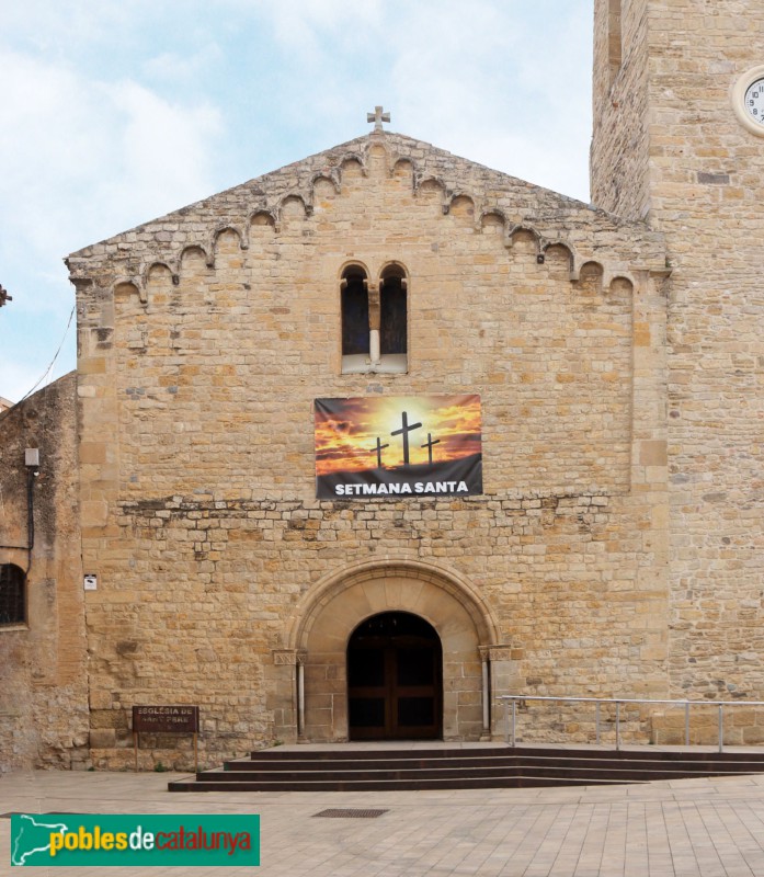 Rubí - Església de Sant Pere. Façana romànica