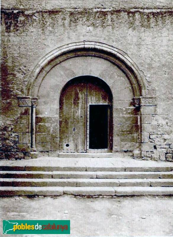 Rubí - Església de Sant Pere. Façana romànica. Postal antiga Rubí - Església de Sant Pere. Façana romànica. Postal antiga