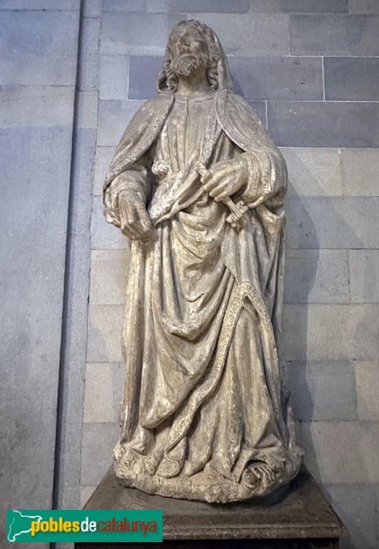 Girona - Catedral. Escultura procedent de la porta dels Apòstols