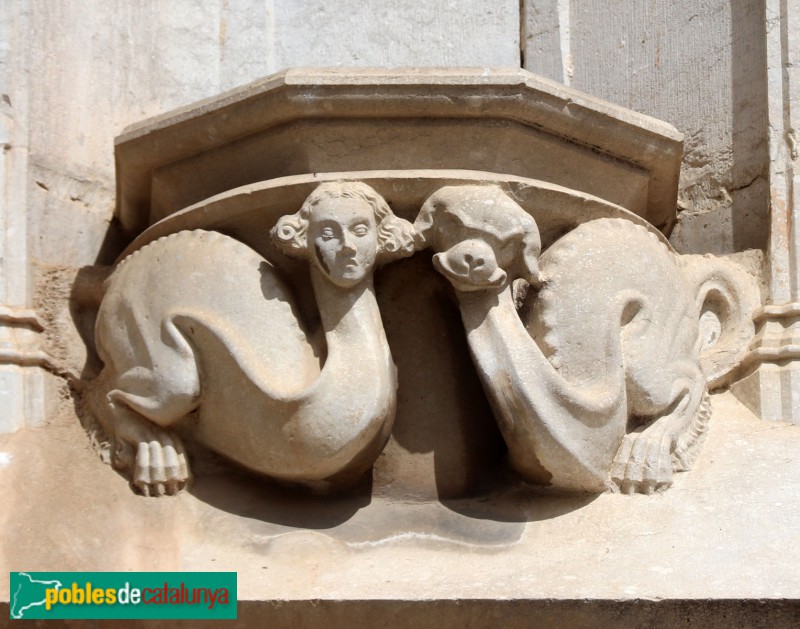 Girona - Catedral. Porta dels Apòstols. Mènsula